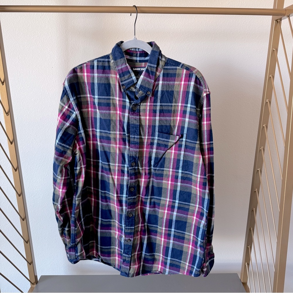 LANDS’ END Tartan Long Sleeve Shirt